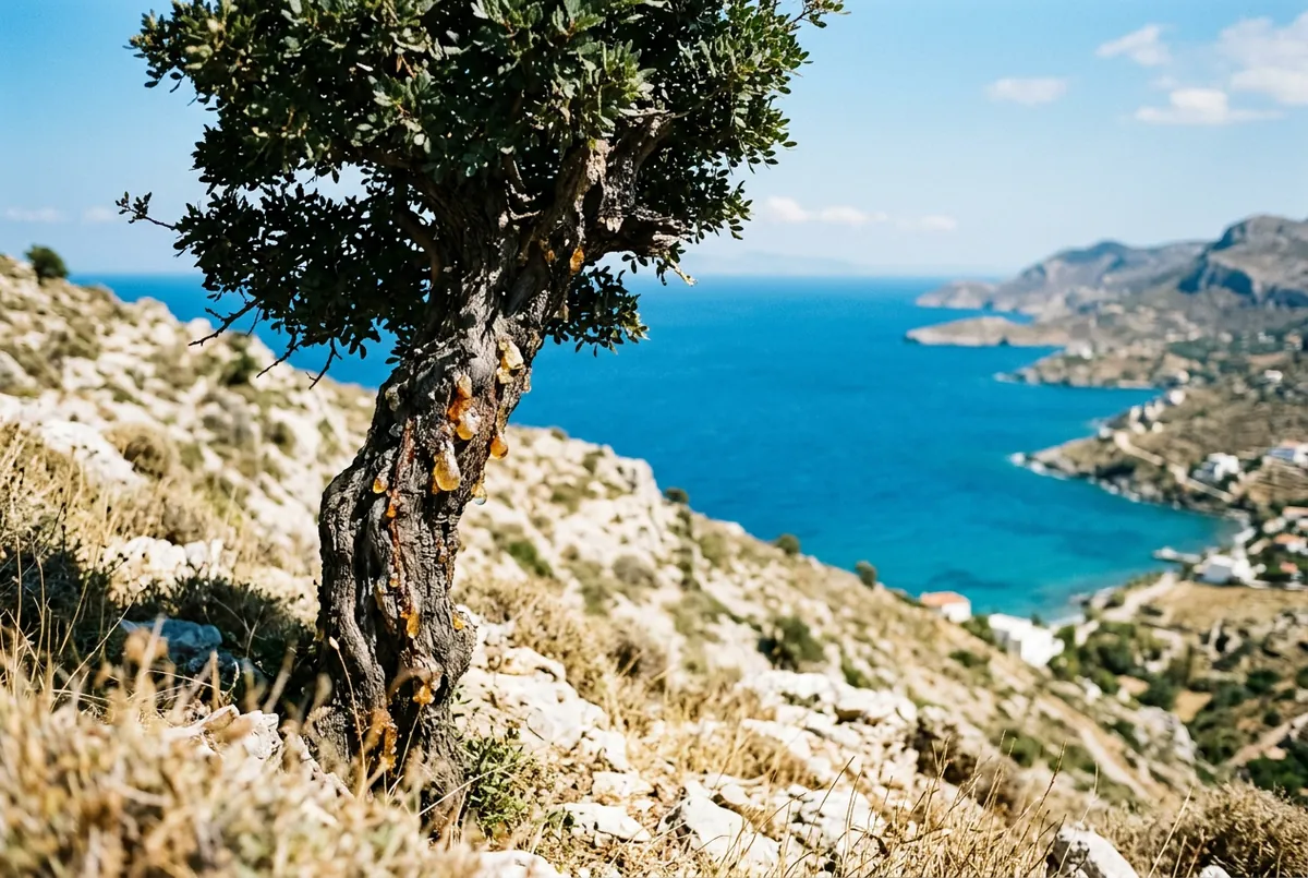 瑪蒂脂 Mastic，這種樹整個地中海都有，卻只有希俄斯島那片肯流淚，連蘇丹都下令偷的人處死