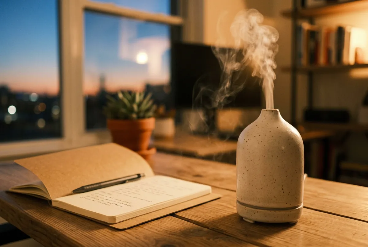 office diffuser closeup dusk