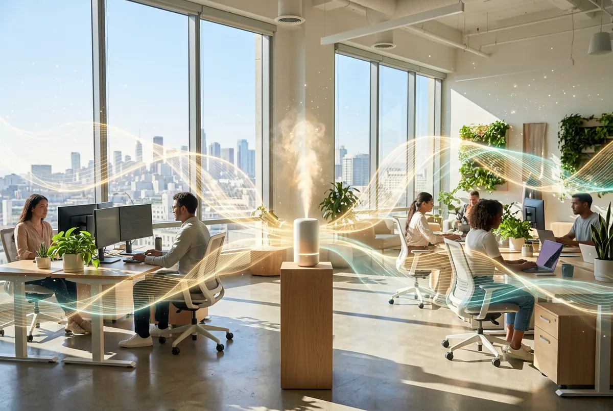 office essential oil frequency energy field